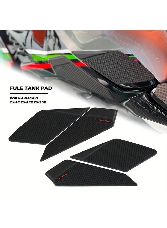 لوحة إطار خزان دراجة نارية من PVC مضادة للانزلاق، واقي قبضة، ملصق لـ Kawasaki ZX4RR أسود - Image 1